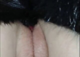 Helplessly horny lady cums with a cock inside